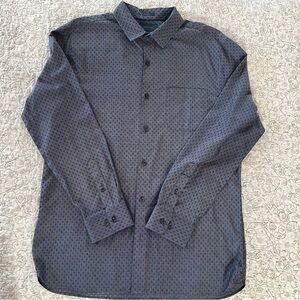 Fairlane Navy Patterned Men’s  XL Button-down Shirt Supima Cotton Luxury GQ